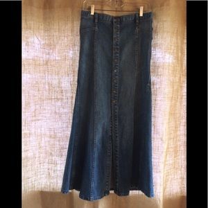 Free People maxi denim skirt